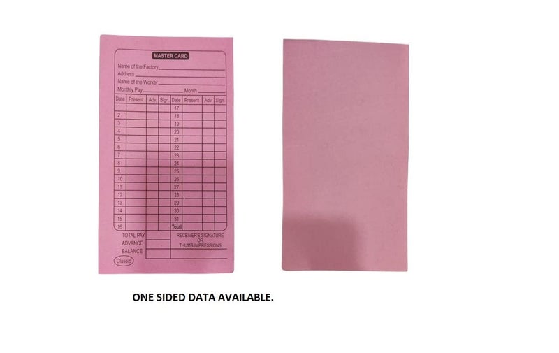 JSMSH Attendance Report for Daily Payroll Wages/Attendance Card for Monthly Attendance and Calculation of Wages/Mix Color Attendance Report (Small, Pack of 100) - Image 2