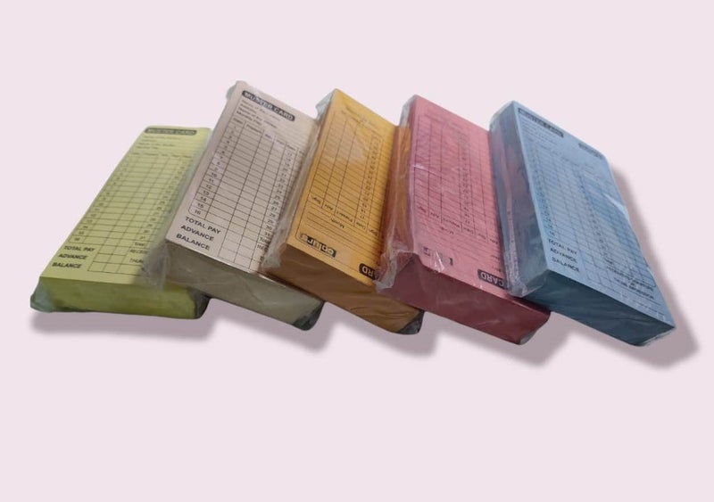 JSMSH Attendance Report for Daily Payroll Wages/Attendance Card for Monthly Attendance and Calculation of Wages/Mix Color Attendance Report (Small, Pack of 100) - Image 1