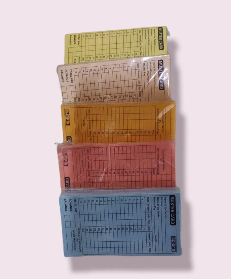 JSMSH Attendance Report for Daily Payroll Wages/Attendance Card for Monthly Attendance and Calculation of Wages/Mix Color Attendance Report (Small, Pack of 100) - Image 5