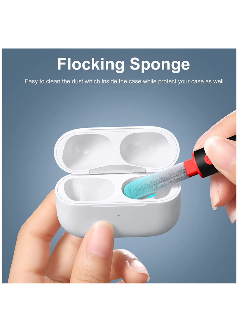 Cleaner Kit Pen For All Electronic Devices Like Airpods And Phones And Headphones Multi-Function Cleaning Pen Soft Brush - Black / Red