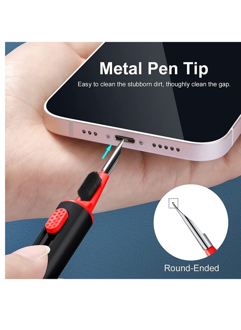 Cleaner Kit Pen For All Electronic Devices Like Airpods And Phones And Headphones Multi-Function Cleaning Pen Soft Brush - Black / Red