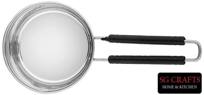 SG CRAFTS Stainless Steel Sauce Pan, Flat Base Sauce Pan, Tea Pan, Milk Pan, Tapeli Patila, Sauce Pot Cookware with Handle (Gas + Induction) (1500 ml) - Image 3