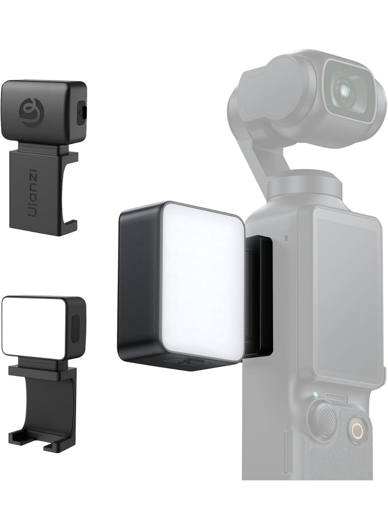 يولانزي مصباح اولانزي LM001 المغناطيسي الصغير لكاميرا DJI Osmo Pocket 3، مصباح LED إضافي قابل لإعادة الشحن عبر منفذ USB-C بقوة 2 واط، بطارية 500 مللي أمبير، درجة حرارة لون 5800 كلفن، مؤشر تجسيد اللون ≥95، مقاوم للماء بمعيار IPX4، 3 مستويات سطوع قابلة للتعديل - Image 1