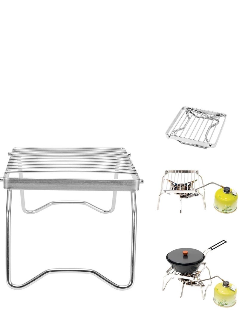 Generic Folding Campfire Grill, Heavy Duty Portable Camping Grill with Legs Carrying Bag, Stainless Steel Grate for Gas Stove, BBQ Grill for RV Camping, Picnic, and Fishing  - Image 5