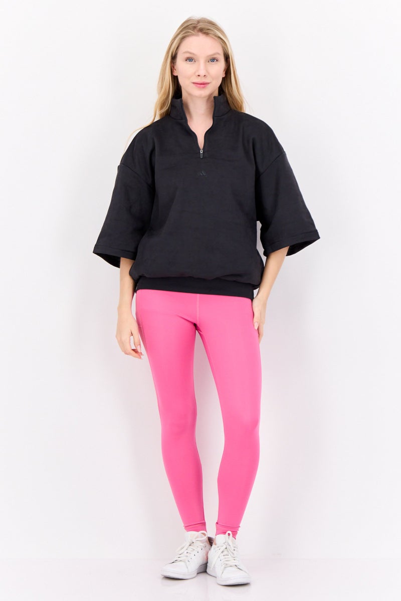 Adidas Women Sportswear Fit Short Sleeve Outdoor Sweatshirt, Grey - Image 2