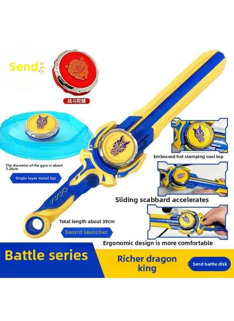 Boys Luotuo Fighting Hurricane Spirit Of War Sword Style Top Toy Children Style 6 Accessories Langrisser Sword Spin-Color:Rui Tao Dragon King + Combat Disk [one Sword And Two Gyro]
