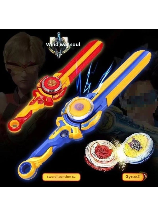 null - Boys Luotuo Fighting Hurricane Spirit Of War Sword Style Top Toy Children Style 6 Accessories Langrisser Sword Spin-Color:Rui Tao Dragon King + Combat Disk [one Sword And Two Gyro] - Image 1