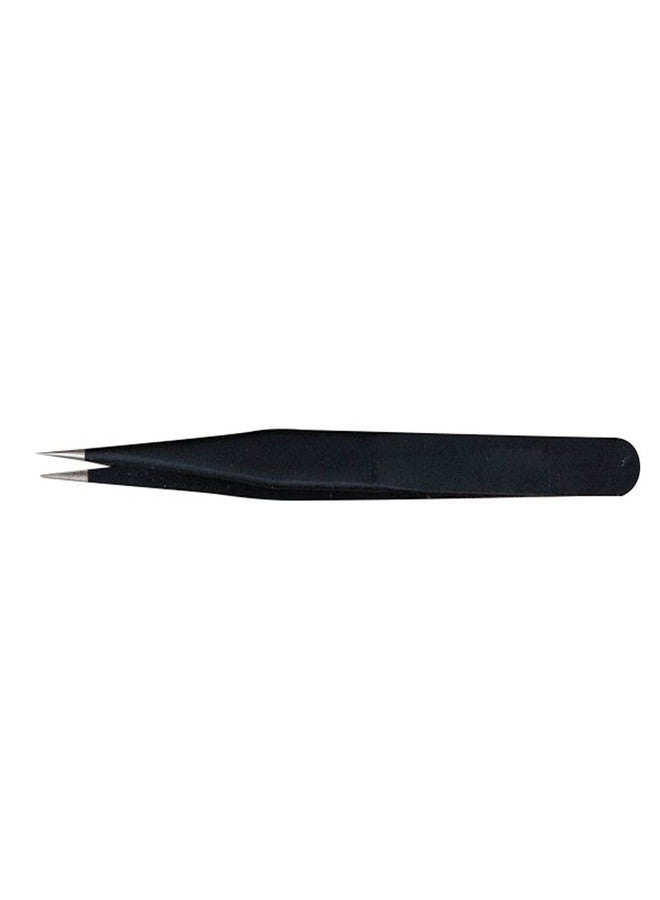 Edinstry Eyelash Extension Tweezers ESD-15 Stainless Steel Tweezers, Used for Eyelash Extension, Manual Calibration Straight Tweezers (Black) 1pcs - Image 1