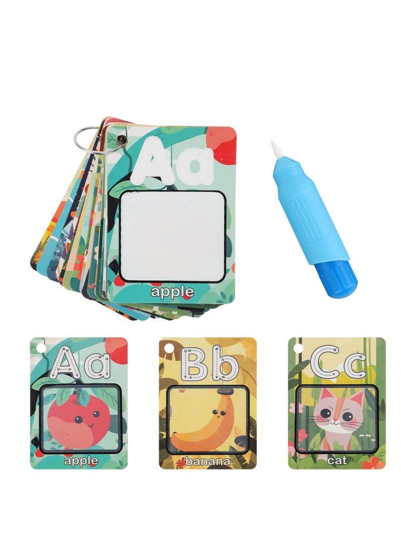 Water Coloring Books Alphabet Water Coloring Cards, Reusable Aqua Painting Flash Cards, Drawing 26 Letters ABC Words, Educational Learning Toy Gift, Improving Imagination, Color Perception - Image 1