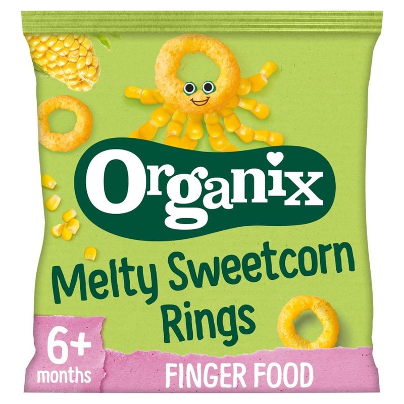 أورجانيكس Organix Melty Organic Sweetcorn Rings Baby Puffs 6 months+ - Image 1