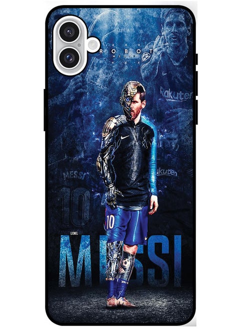 Protective Premium Quality Case Cover For Apple Iphone 16 (2024) Messi Robot Multicolor