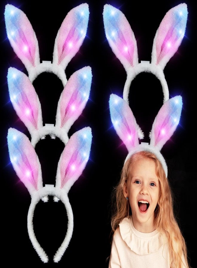 LUDALY LED Pink Rabbit Ears Headbands Light Up Bunny Headband/Flashing Hair Bands Christmas, Nightclub, Halloween, New Year Party Decorations Hair Accessories for Women and Girls (Pack Of 2 Pc) - Image 5