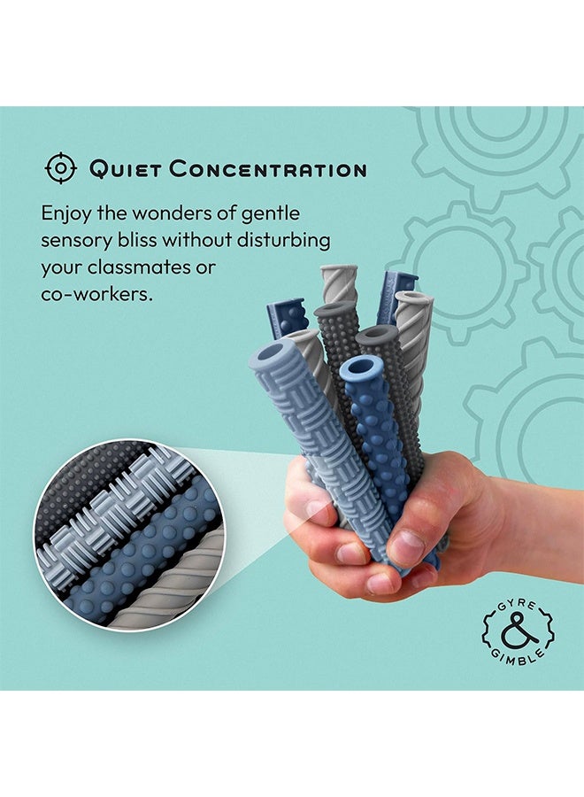 Quantum 4 PCS Sensory Pencil Holder, Textured Silicone Pencil Sleeve, Posture Correction Finger Grip for Quiet Fidgeting Kids - Image 2