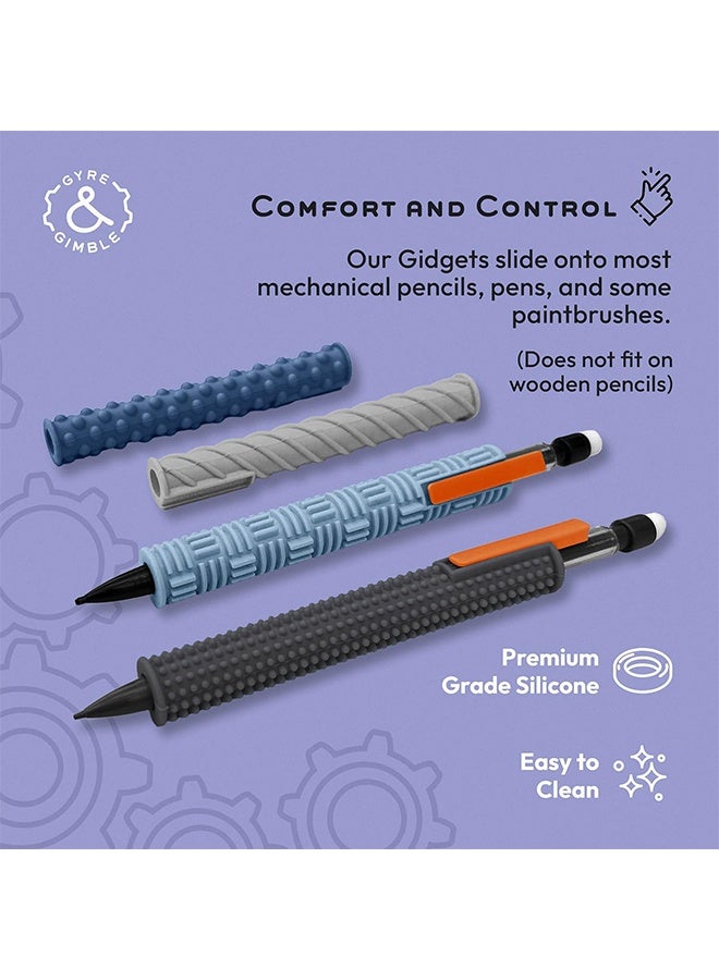 Quantum 4 PCS Sensory Pencil Holder, Textured Silicone Pencil Sleeve, Posture Correction Finger Grip for Quiet Fidgeting Kids - Image 3