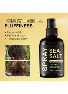 KOEC Sea Salt Spray,Natural Finish Sea Salt Spray for Hair,Volumizes and Texturizes,Infused with Kelp and Vitamin B5,Light and Non-Greasy,Leave-in Mist,Paraben,Sulfate,Phthalate Free,Santal Sandalwood,3.38 oz (Pack of 1)  - Image 5
