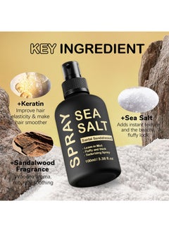 KOEC Sea Salt Spray,Natural Finish Sea Salt Spray for Hair,Volumizes and Texturizes,Infused with Kelp and Vitamin B5,Light and Non-Greasy,Leave-in Mist,Paraben,Sulfate,Phthalate Free,Santal Sandalwood,3.38 oz (Pack of 1)  - Image 3