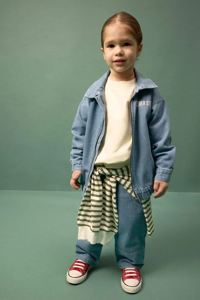 ديفاكتو Baby Boy Zip-Up Denim Jacket