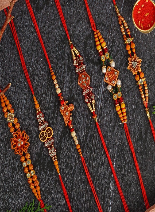 Pride Store Family Rakhi Set Rakhi for Brother Combo 6 Rakhi, Kids Rakhi, Pack Roli Greeting Card Rakhi for Brother | Rakhi for Borther Traditional Rakhis - Image 2