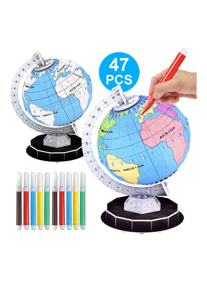 NIBEMINENT DIY Graffiti Paper 3D Globe Model Puzzle - Image 2
