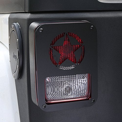 V8 GOD JK Star Tail Light Cover Tail Lamp Guard Cage Protector for Jeep JK Wrangler & Unlimited 2007-2018 - Pair - Image 2