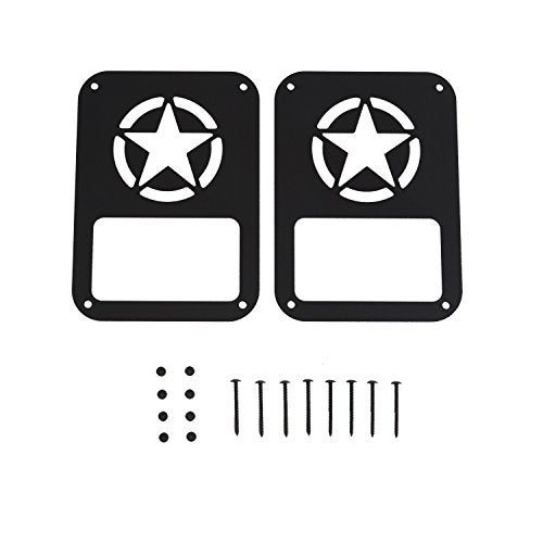 V8 GOD JK Star Tail Light Cover Tail Lamp Guard Cage Protector for Jeep JK Wrangler & Unlimited 2007-2018 - Pair - Image 1