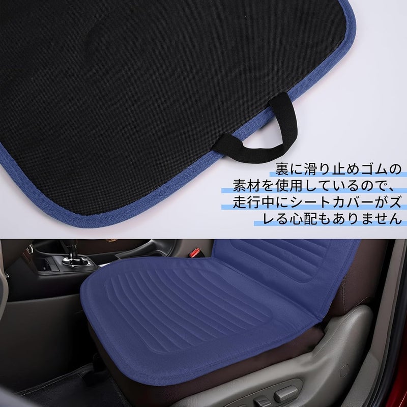 Universal Cotton Linen Car Seat Cover, Airbag-Safe Seat Protector for SUV/Sedan, Anti-Slip & Breathable Design, Easy-Clean Interior, Linen Car Four Season Cushion Front Single Seat(Blue) - Image 4