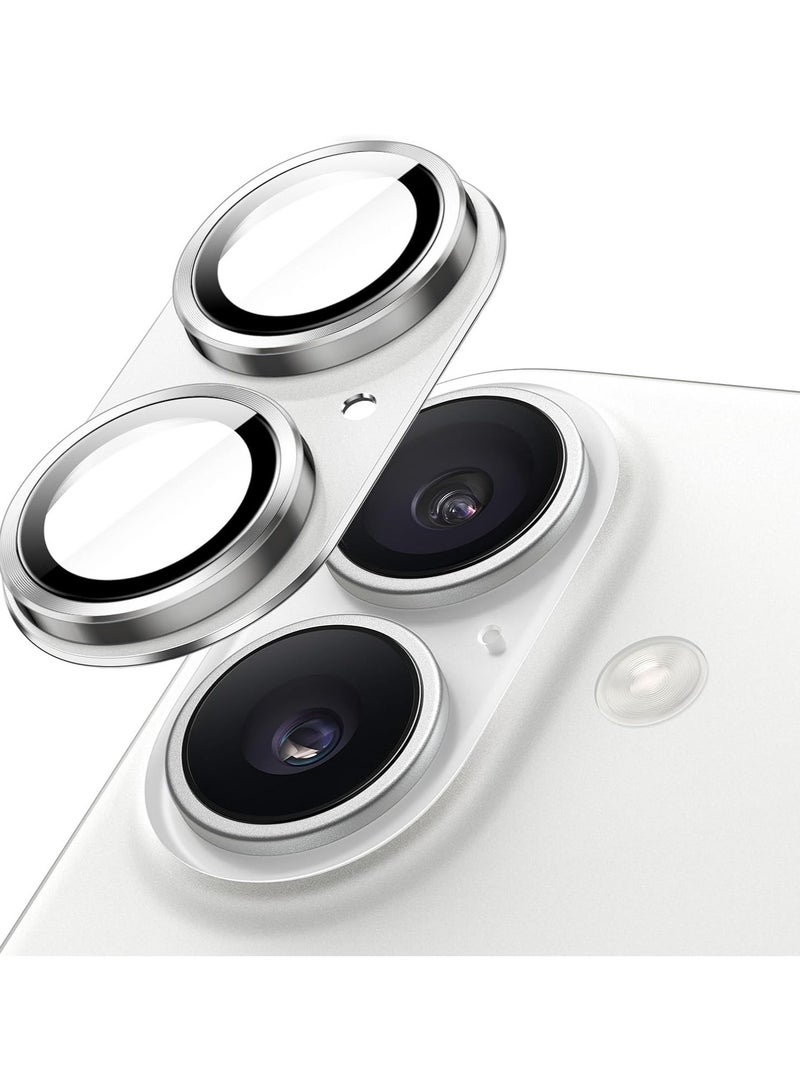 Compatible with iPhone 17 Camera Lens Protector, Anti-Scratch Tempered Glass Metal Camera Screen Protector Shockproof Full Protective Camera Lens Cover, White - Image 1