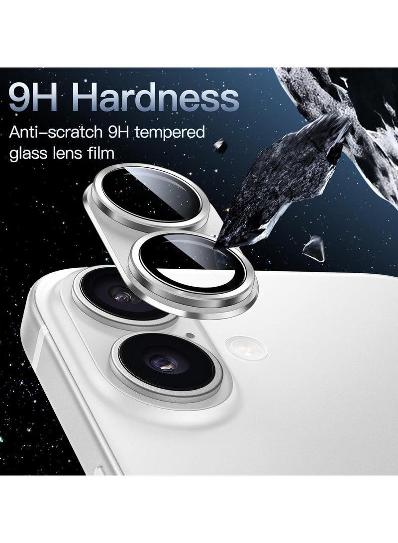Compatible with iPhone 17 Camera Lens Protector, Anti-Scratch Tempered Glass Metal Camera Screen Protector Shockproof Full Protective Camera Lens Cover, White - Image 4