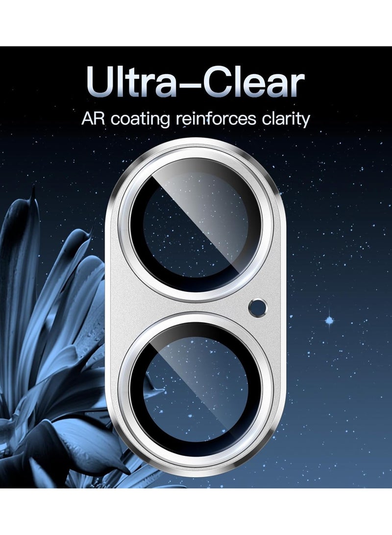 Compatible with iPhone 17 Camera Lens Protector, Anti-Scratch Tempered Glass Metal Camera Screen Protector Shockproof Full Protective Camera Lens Cover, White - Image 5
