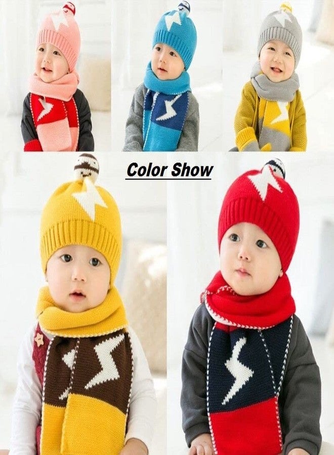 Dressify® Korean Style Woolen Cap for Babies Girls/Boys with Muffler (Rain Lightning Symbol), Baby Shower Gift (1 Years - 2 Years/Head Circumference 46-50cm) - Sky Blue - Image 5