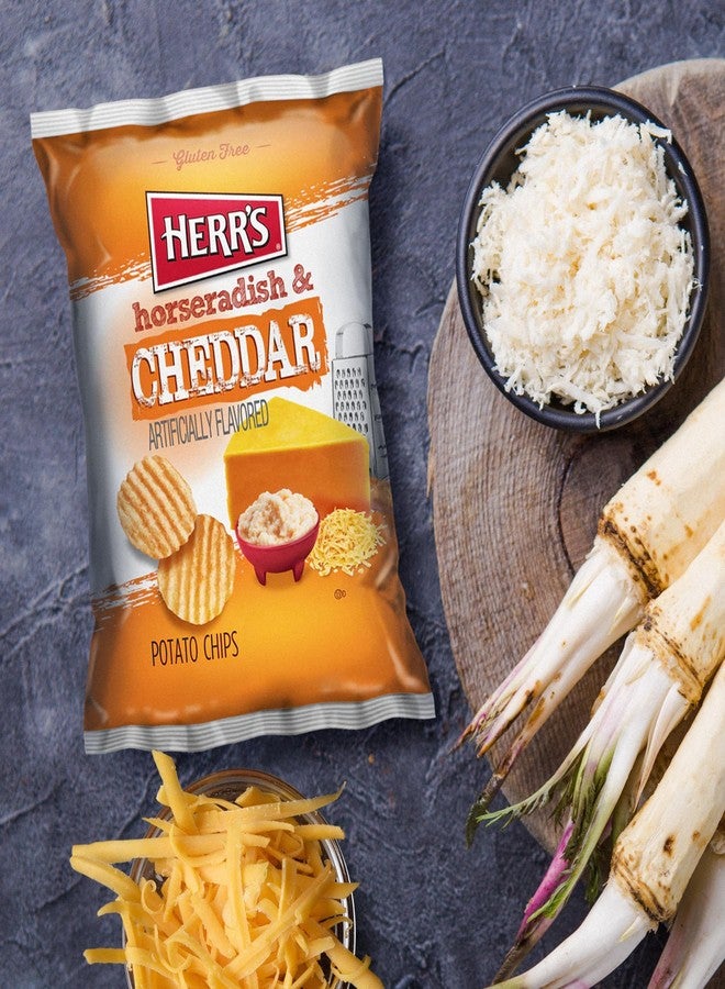 HERR'S Herr’s Potato Chips, Horseradish and Cheddar Flavor, Gluten Free Snacks, 6oz Bag (6 Count) - Image 4
