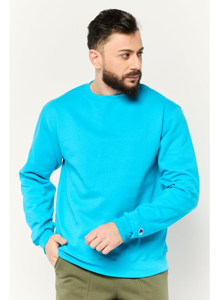 Champion Men Sportswear Fit Outdoor Sweatshirt, Aqua Blue  - Image 1