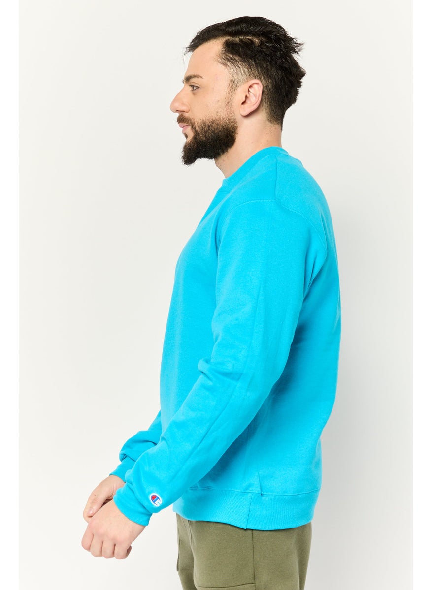 Champion Men Sportswear Fit Outdoor Sweatshirt, Aqua Blue  - Image 2