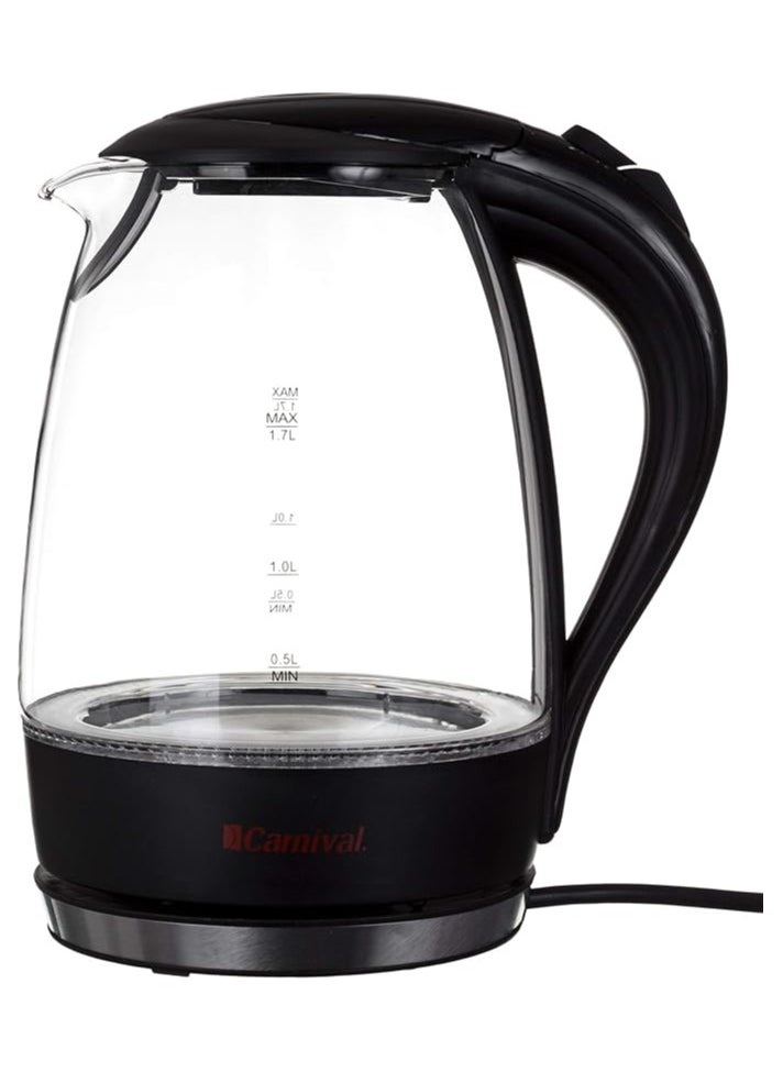 كرنفال - غلاية كهربائية لاسلكية بسعة 1.7 لتر 1.7 L EG-1700KG أسود/شفاف - Image 1