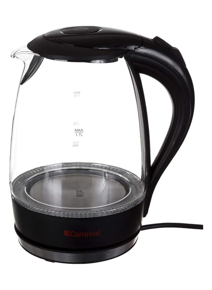 كرنفال - غلاية كهربائية لاسلكية بسعة 1.7 لتر 1.7 L EG-1700KG أسود/شفاف - Image 1