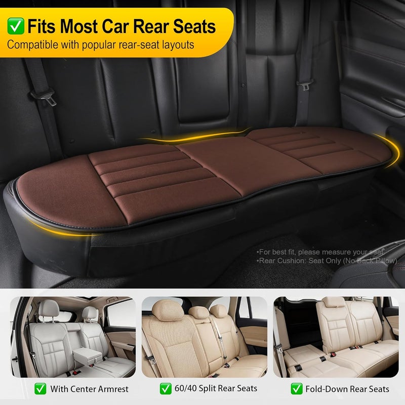 kingphenix 3-Piece Car Seat Cushion Set, 1.2inch Memory Foam Comfort, 2 Front Automotive Seat Cushions + Rear Bench Cushion, Non-Slip Bottom, Fits Sedan SUV Truck Van, Car & Office Chair, Brown - Image 4