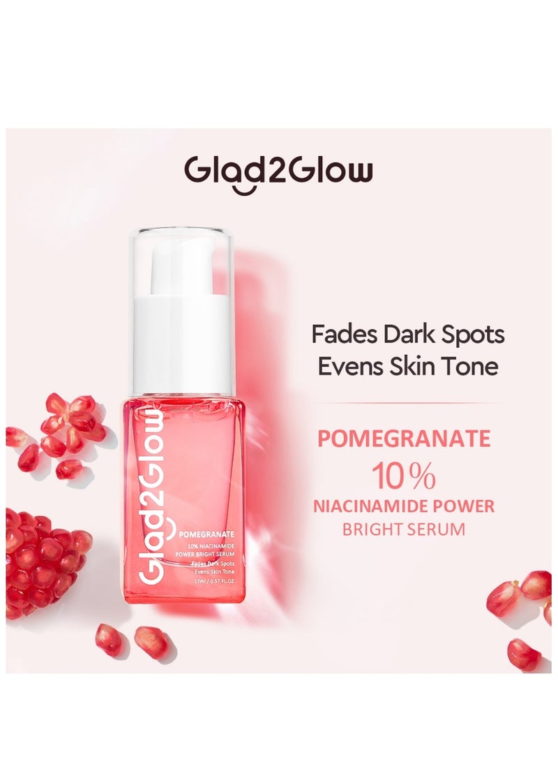 Glad2Glow - Glad2Glow Brightening set Pomegranate 10% Niacinamide Bright Serum 17ml + Pomegranate 5% Niacinamide Brightening Moisturizer 30g - Image 1