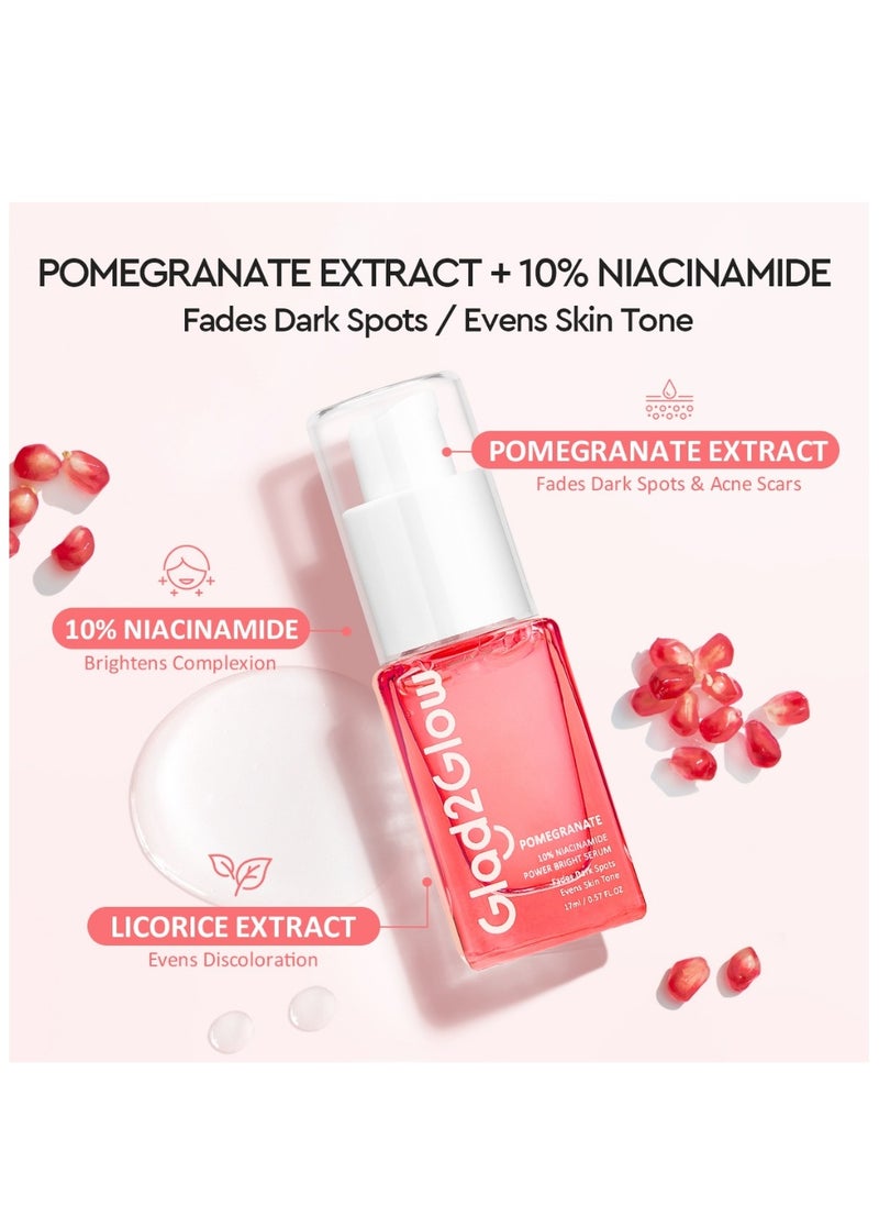 Glad2Glow - Glad2Glow Brightening set Pomegranate 10% Niacinamide Bright Serum 17ml + Pomegranate 5% Niacinamide Brightening Moisturizer 30g - Image 1