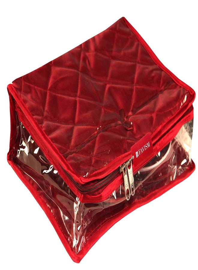 FAVISM Designer Multi Purpose Jewelry case or Bangles Vanity Makeup kit, Maroon - Image 2