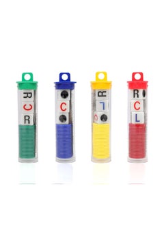 Excefore Game Dice Set, 4 Tubes Left Center Right Interactive Toy 6 Sided Round Corner Dice Set Fun LCR Four Color Game Dice with Dice Place Plastic Counters for Classic Dice Game for Kids and Adults  - Image 1