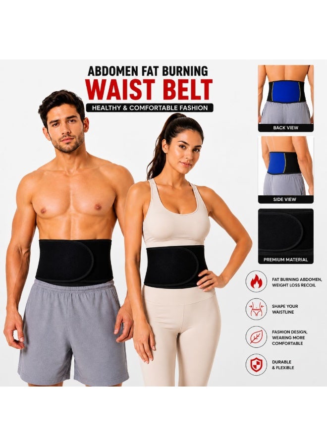 Waist Trimmer Belt for Men & Women – Tummy Control Waist Trainer, Abdomen Fat Burning Sweat Belt, Slimming Compression Waist Shaper, Back Support & Posture Belt for Workout, Gym, Running and Daily Activities - Image 1