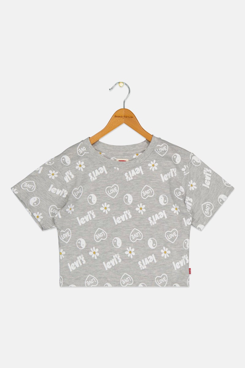 Levi's Kids Girl Short Sleeve Allover Print Top, Multicolor - Image 1