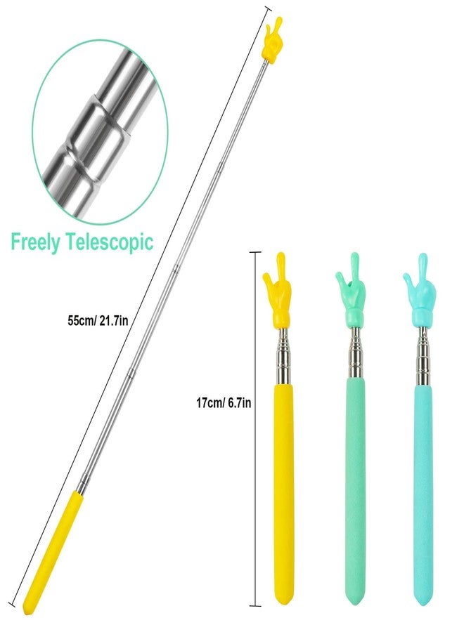 JOYJOM Retractable Finger Pointer Stick for Classroom: Extendable Telescopic Presentation Teacher Pointer Stick for Classroom Whiteboard Pointer (3 Pack) - Image 3