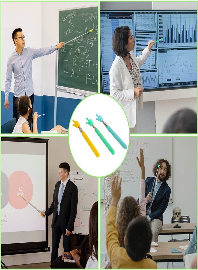 JOYJOM Retractable Finger Pointer Stick for Classroom: Extendable Telescopic Presentation Teacher Pointer Stick for Classroom Whiteboard Pointer (3 Pack) - Image 5