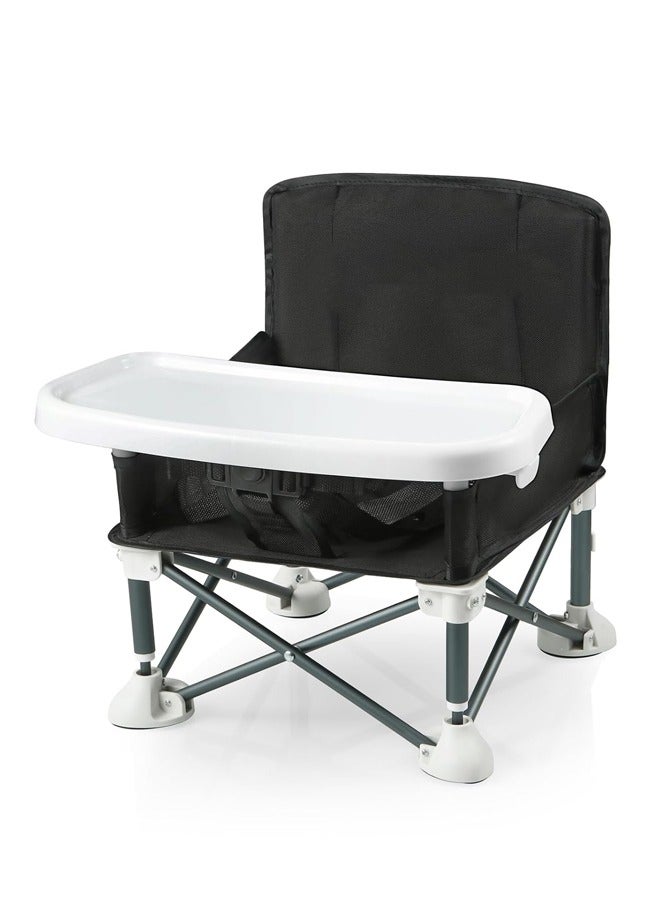 spa luxetique Portable Baby Seat Travel| Compact Fold with Straps for Indoor/Outdoor Use| Great for Camping, Beach, Lawn |Toddlers, Kids, Boys, Girls (Black) - Image 1