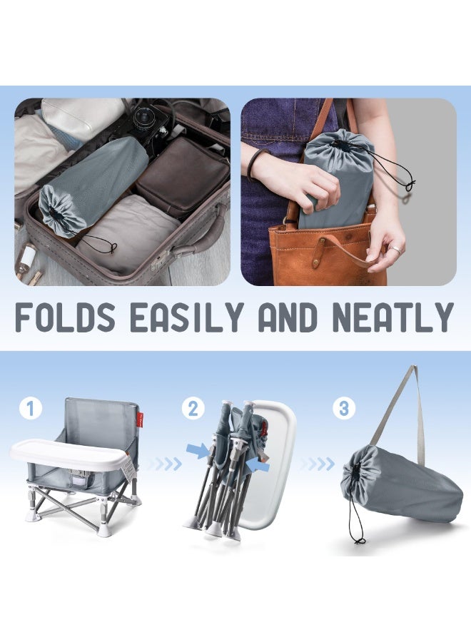 spa luxetique Portable Baby Seat Travel| Compact Fold with Straps for Indoor/Outdoor Use| Great for Camping, Beach, Lawn |Toddlers, Kids, Boys, Girls (Black) - Image 5