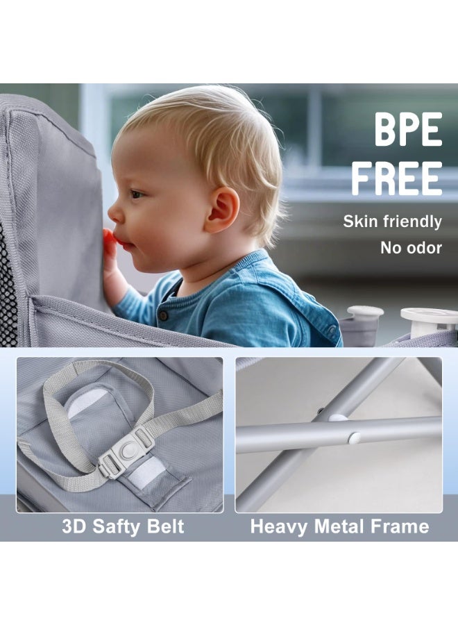 spa luxetique Portable Baby Seat Travel| Compact Fold with Straps for Indoor/Outdoor Use| Great for Camping, Beach, Lawn |Toddlers, Kids, Boys, Girls (Black) - Image 4