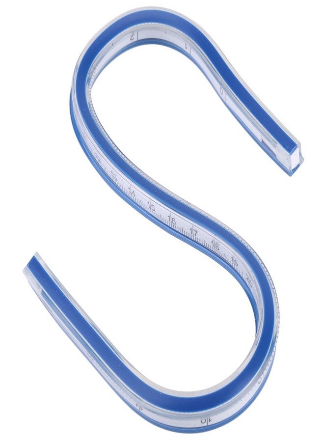 Walfront Flexible Curve Ruler Plastic Blue White Curve Flex Design Ruler for Engineering Drawing, Design Graphics, 12 Inch, 24 Inch Optional(12inch) - Image 1