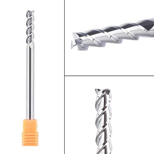 SpeTool 1/4 End Mill for Aluminum 3 Flutes CNC Spiral Router Bit for Aluminum Cut Non-Ferrous Metal Upcut Extra Long 4 inches - Image 4