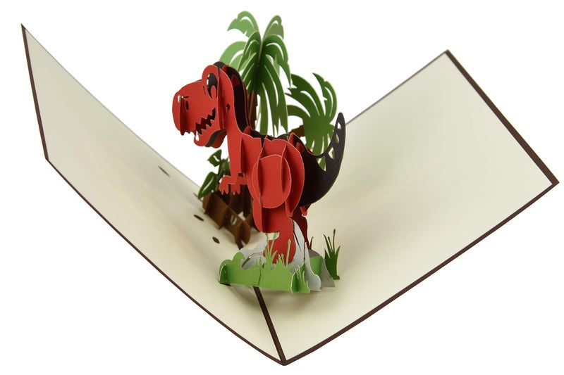 Teabug Cards Dinosaur T-Rex 3D Pop-up Greeting Card Any Occasion Blank Note … - Image 4